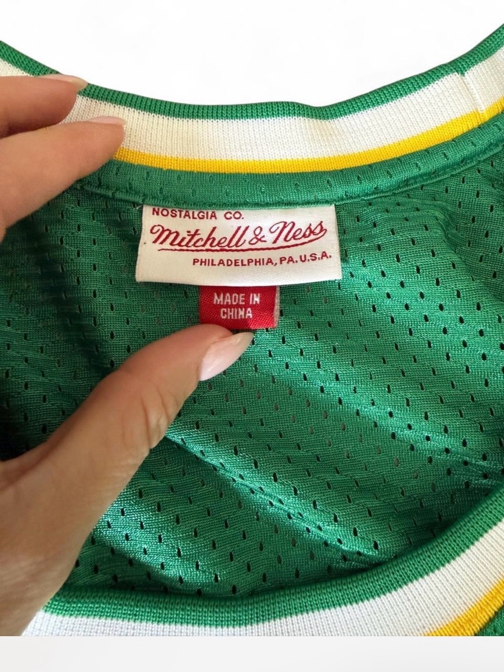 Vintage Seattle Supersonics Green Basketball Jersey - Mitchell & Ness Style